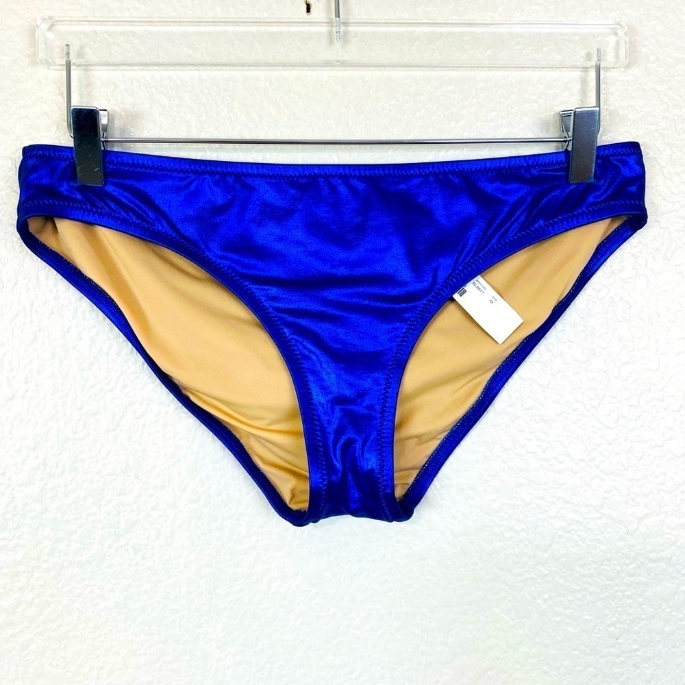 J. Crew Blue Metallic Hipster Bikini Bottom Size M